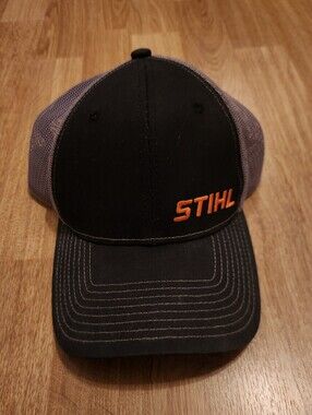 Stihl Outfitters Apparel Cazenovia Equipment Company Ball Cap Hat Black Orange